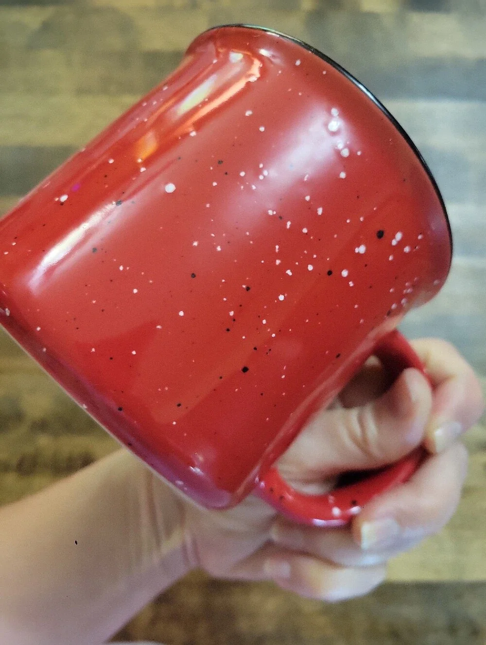 Red Speckled Ceramic Coffee MugKahlua Red Coffee Mug Cup Ceramic Embossed Logo